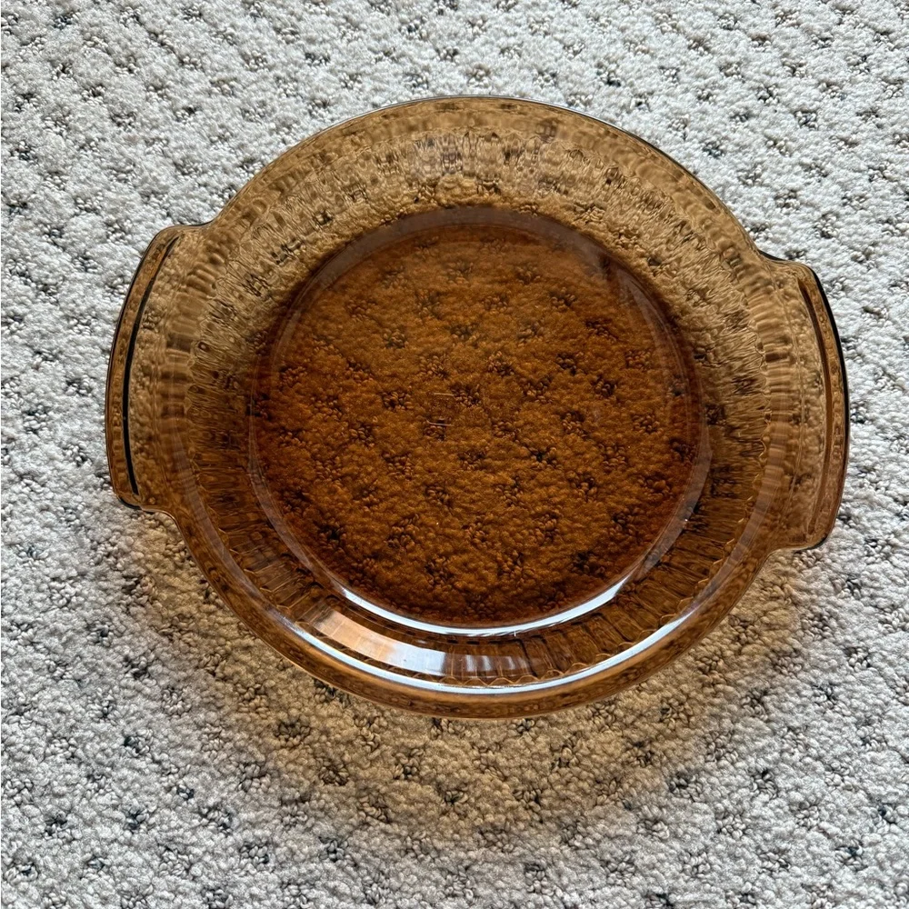 Vintage Anchor Hocking Amber Glass 9 Inch Baking Dish